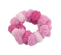 Ruilogod Rojo rosa felpa bola pelo cola de caballo titular banda para las señoras (id:7e 16f eb 558 070