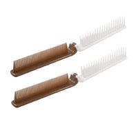 Ruilogod Señora de plástico gruesos dientes finos 2 vías plegable peinado peine marrón blanco 2 unids (id:16 ce2 d6 d6b fab