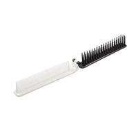Ruilogod Señora de plástico gruesos dientes finos 2 vías plegable peinado peine negro blanco 2 unids (id:88 c1f c7 beb a40