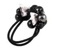 Ruilogod Señora de plástico moldeado del Bowknot colgante elástico del Ponytail del lazo del pelo de la venda Negro (id: 427 673 626 a97 c0a