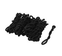 Ruilogod Señora elástica Cola de caballo titular de la banda del pelo lazos cuerda Scrunchie 40pcs negro (id:a0 8a4 a0 7fb 04d