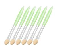 Ruilogod Señoras Green Manden Ojo Sombra Esponja Cepillos Cosméticos Herramienta 6 PCS