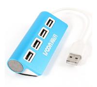 Ruilogod Sky Blue High Speed 4 Ports USB 2.0 Hub para computadora portátil PC