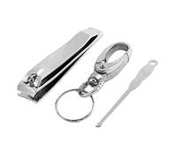 Ruilogod Swivel Spring Spring Llavero Llavero Clipper Earpick Manicure Herramienta 3 en 1
