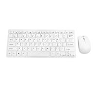 Ruilogod Teclado blancopuro 2.4G ratón óptico USB Dongle Combo Set Kit w Protector