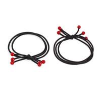 Ruilogod Tejido elástico mujer diadema lazos del pelo ponytail titulares a granel Bandas 2 unids negro