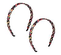 Ruilogod Tela de metal Twining Hair Hoop Band Hairband Headdress Negro Rojo (id:e4 263 17 6bc 34a