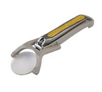 Ruilogod Tono de oro Plástico Recubierto Manija Nail Cutter Cutter Clipper Tool Grey