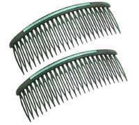 Ruilogod Verde azulado plástico 24 dientes peine de pelo clip abrazadera 2 piezas para señora niñas (id:66 22f 59 a28 056