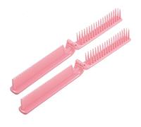 Ruilogod Viaje plástico plegable 2 vías dientes finos bolsillo peine de pelo rosa 7.3 pulgadas longitud 2 unids (id:8e 4cf c4 670 982