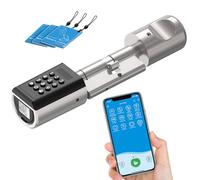 RUILON Cerradura de combinación inteligente, cerradura doméstica inteligente, impermeable IP65, Smart Card, Bluetooth, App, contraseña desbloqueo, apta para puertas de grosor 50-100