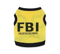 Ruilonghai Ropa para Perros machos | Verano para niño | Camisa Perro con patrón FBI, Chaleco Verano algodón para Perros Cachorro niño, Talla S a L