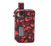 RUILUL Funda protectora de silicona con diseño de calavera para Smok Fetch Pro Case Kit Skin Decal Wrap Sleeve Antideslizante Shield (rojo)