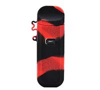 RUILUL Funda protectora de silicona para Smok Nord 2 Case Kit Skin Decal Wrap Sleeve Antideslizante Shield Negro Rojo