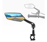 Ruimooto Espejo izquierdo para bicicleta, plegable y giratorio 360° para mayor seguridad. Espejo universal para manillar con visión sin distorsiones para bicicleta, bicicleta eléctrica, bicicleta de