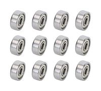 Ruimou 12 rodamientos de bolas de ranura profunda 624ZZ (4 mm x 13 mm x 5 mm) para monopatín, impresora 3D, piezas de transmisión mecánica DIY