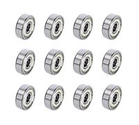 Ruimou 12 rodamientos de bolas de ranura profunda 625ZZ (5 mm x 16 mm x 5 mm) para monopatín, impresora 3D, piezas de transmisión mecánica DIY