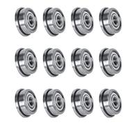 Ruimou 12 rodamientos de bolas de ranura profunda de brida F623zz (3 mm x 10 mm x 4 mm) para impresora 3D, piezas de rueda de polea mecánica DIY