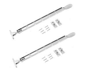 Ruimou 2 piezas de cierre de ventana abatible de 12 pulgadas ajustable para ventana de empuje, soporte cortavientos con tornillos para ventanas de metal, bloqueo seguro