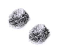 Ruimou 2Pcs Cubierta De Parabrisas De Micrófono Peludo Gris 0,5 cm Compatible con Hollyland Lark M1 C1 Compatible con MOMA M1 Micrófono De Solapa Inalámbrico