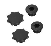 Ruimou 2Pcs Tornillo De Cubierta De Manivela Hueca De Aleación De Aluminio Negro M18 para Bielas De Bicicleta De Montaña