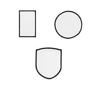 Ruimou 30 parches de sublimación en blanco para reparación, parches adhesivos de fusión en caliente, patrón de bricolaje para ropa, sombreros, zapatos, uniformes (3 formas)