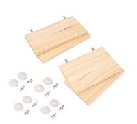 Ruimou 4 Piezas de Plataforma de Madera para Mascotas, Juguete de trampolín Rectangular Activo para Chinchilla, hámster, Loro, jerbo, Animales pequeños