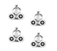 Ruimou 4 ruedas dobles para puerta de ducha de 23 mm de diámetro (aleación de zinc + ABS) para poleas de rodamiento de baño, piezas de repuesto superior/inferior (rueda inferior de 23 mm, 4 piezas)