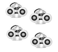 Ruimou 4 ruedas dobles para puerta de ducha de 25 mm de diámetro (aleación de zinc + ABS) para poleas de rodamiento de baño, piezas de repuesto superior/inferior (rueda superior -25 mm, 4 piezas)