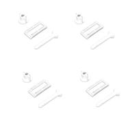 Ruimou 4 tuercas de perno con bisagras para asiento de inodoro (rectangulares), bisagra de plástico para asiento de inodoro, agujero ciego, se adapta a la mayoría de asientos de inodoro divididos,