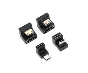 Ruimou 4Pcs Adaptador Mini HDMI A HDMI De 180 Grados Tipo-C A Tipo-C Adaptador Para Laptop/Consola De Juegos/Monitor Portátil/Cámara/Proyector