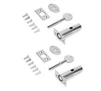 Ruimou Juego de 2 cerraduras ocultas para embutir llave Tubewell de acero inoxidable con llave y tornillo para puertas de incendios, oficina, hogar, tienda