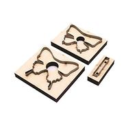 Ruimou Troqueles de corte de cuero de mariposa doble de 10,6 cm, molde de corte de cuero, se puede utilizar para tela