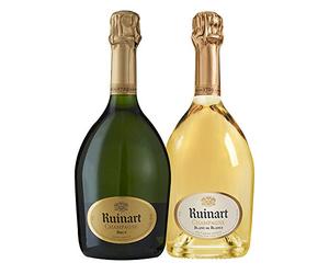 Ruinart Caja de champán de lujo Vinaddict - Ruinart R Brut - Blanc de Blancs - Juego de 2 750 mililitros