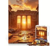 Ruinas Antiguas al Atardecer Rompecabezas de 1000 Piezas para Adolescentes Claridad Mental Pasatiempo Relajante Fiestas (50x75cm)