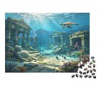 Ruinas Antiguas Bajo el Agua Puzzle de 1000 Piezas Papel para Adultos Escena Oceánica Puzzle para Toda la Familia Relajación Hogar Regalo 70x50cm/1000pcs