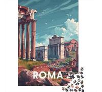 Ruinas Antiguas de Roma Puzzle de 1000 Piezas para Adultos Juego de Puzzle Papel Estilo Clásico Italiano Decoración Hogar Regalo 70x50cm/1000pcs
