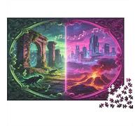Ruinas Antiguas Fantasía Puzzle de 1000 Piezas Papel para Adultos Paisaje Futurista Juego de Puzzle 1000 Piezas Relajación Decoración Regalo 70x50cm/1000pcs