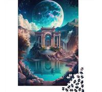 Ruinas de Arco Antiguo Puzzle de 1000 Piezas Papel para Adultos Paisaje Nocturno Fantasía Relajación Decoración Hogar Regalo 52x38cm/1000pcs