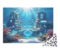 Ruinas de Ciudad Submarina Puzzle de 1000 Piezas Papel Puzzle para Adultos Escena Oceánica Relajación Enfoque Interacción Familiar Decoración Hogar Regalo 70x50cm/1000pcs