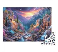 Ruinas del Valle Atardecer Colorido Puzzle de 1000 Piezas Papel para Adultos Relajación Decoración Hogar 52x38cm/1000pcs