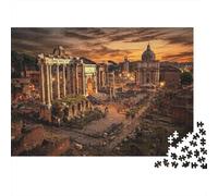 Ruinas Romanas Puesta del Sol Rompecabezas 1000 Piezas, Ruinas Romanas al Atardecer, Estético y Desafiante, Decoración Hogar, Regalo para Familiares y Parejas, Entretenimiento Creativo