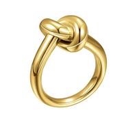 RUINBNC Anillos de nudo chapados que ofrecen varios tamaños con circonita colorida para regalos, anillos de nudo de circonita colorida, Golden glossy surfac, como se describe, como se describe