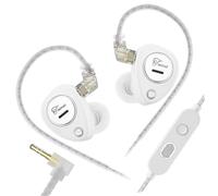 RUINBNC Auriculares intraurales dobles dinámicos de alta calidad, sonido de grado de estudio, auriculares con cable de controlador dinámico, graves potentes con micrófonos
