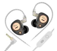 RUINBNC Auriculares intraurales dobles dinámicos de alta calidad, sonido de grado de estudio, auriculares con cable de controlador dinámico, graves potentes con micrófonos