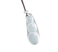 RUINBNC Collar con colgante de calcedonia natural hecho a mano, ajustable, accesorio de cadena de clavícula de piedra natural para mujer, colgante de nudo de paz, One Size, como se describe, como se