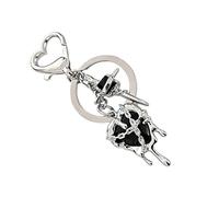 RUINBNC Llavero moderno de corazón negro con cruces, accesorio gótico, llavero de corazón genial para llaves o bolsos, llavero de moda para mujeres con sentimiento de amor, Negro, Talla única