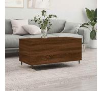 RuiNingRN Mesa de centro marrón efecto roble 90 x 44,5 x 45 cm, patas de metal, versátil mesa auxiliar con espacio de almacenamiento, altura regulable, extensible, plegable, ideal para salón, oficina