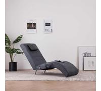 RuiNingRN Tumbona de relax con función de masaje y sistema de calefacción en color gris, cama de día ergonómica con acolchado, marco de madera, patas de acero estables, ideal para salón, dormitorio