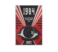 RUINOSAU Póster de George Orwell de 1984 en lienzo, decoración de pared para dormitorio, sala de estar, decoración moderna de pared del hogar, regalo, 50 x 75 cm, estilo sin marco